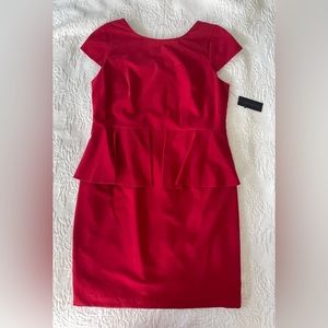 NWT Worthington Rumba Red Peplum Dress Size 14W
